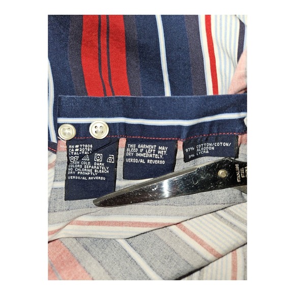 Vintage Tommy Hilfiger Button Down Shirt Large Men's Long Sleeve Striped Y2K - Picture 9 of 9